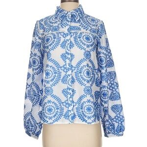 Lauren Hansen Size SLong sleeve blouse embroidered size 4